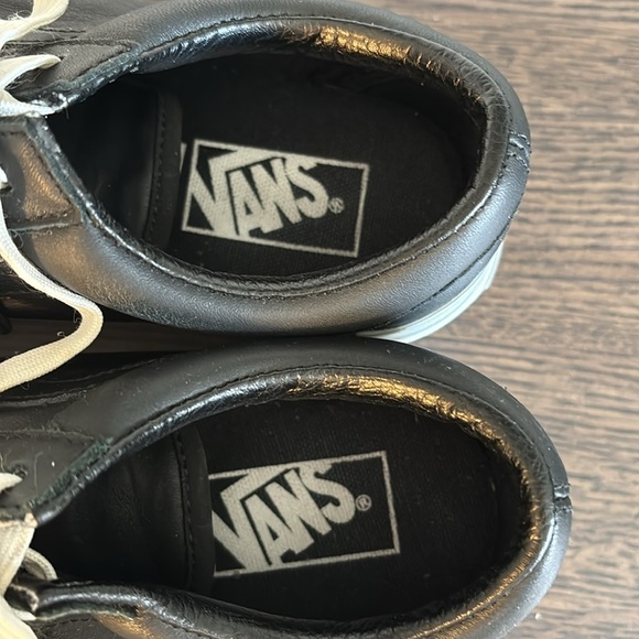 Vans Old Skool stacked Black leather lace up platform Sneakers 8.5 - Picture 5 of 9